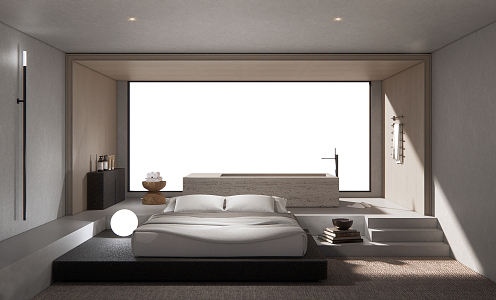 Modern Room Minimalist Resort Homestay Room 3d model