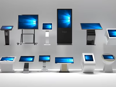 Public Facilities Interactive Touchscreen Kiosks With Various Designs And Digital Displays 3d model