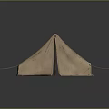 Durable Beige Canvas Camping Tent With Support Poles For Outdoor Activities