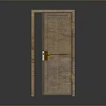 Wooden Door With Golden Handle And Natural Wood Design For Interior