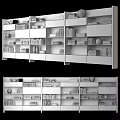 Modern bookcase bookshelf background wall 3d model