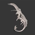 White Game Movie Fantasy Dragon Character with Large Transparent Wings and Feathered Tail