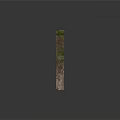 Stone Post Garden Fence With Vertical Bars Moss Covered Rust Red Green Traces