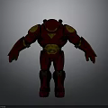 Red And Gold Armored Robot Figure With Metallic Surface And Shiny Armor Plates