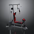 Multi Functional Home Gym Fitness Equipment With Red Black Seats And Metal Frame