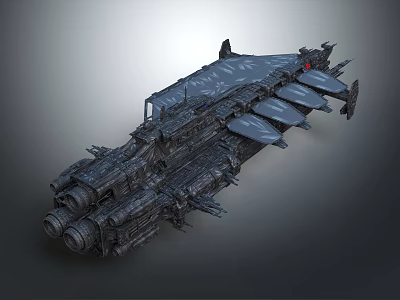 Futuristic Interstellar Spacecraft Design With Advanced Engines And Detailed Structure 3d model