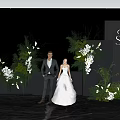 Elegant Wedding Floral Installation With Greenery White Flowers Bride And Groom