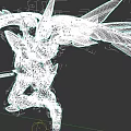 Electric Toy Robot With White Wings Blue Red Body And Green Light Sword