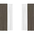 Modern Beige And White Curtains With Soft Flowing Fabric For Home Decor