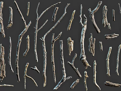 Stone and Wood Natural Textures With Various Shapes For Decorative Design Materials 3d model