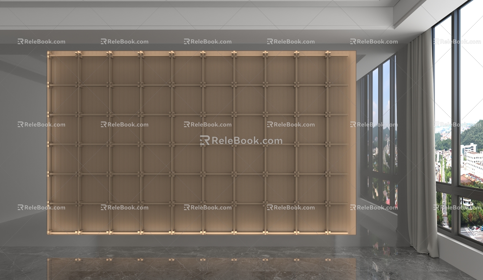 Modern background wall 3d model