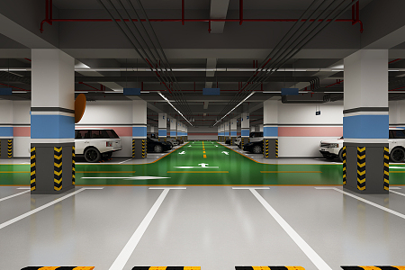 Modern parking garage 3d model