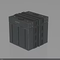 Black Industrial Server Rack Cabinet With Stacked Layers And Ventilation Grilles