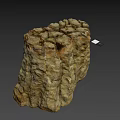 Natural Rock Specimen With Rough Surface And Measuring Scale 3d model