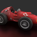 Red Vintage Race Car With Number 12 On Body Classic Retro Design And Large Wheels