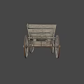 Old Fashioned Wooden Wagon With Large Spoked Wheels And Open Cart