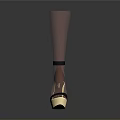 Transparent High Heel Shoes With Gold Heel And Black Strap Design