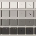 Modern Switch Panels in White Grey and Black with Single Double Triple Switches and Sockets