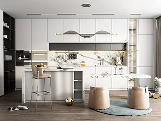 modern kitchen bar kitchen 3d model