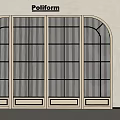 Poliform Beige Arched Grid Sliding Doors Interior Design With Light Frame