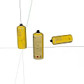 Yellow Spray Cans With Labels And Graphics Standing And Lying Down