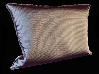 Soft Textured Pillow With Fringed Edges And Light Purple Woven Fabric 3d model