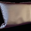 Soft Textured Pillow With Fringed Edges And Light Purple Woven Fabric