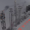 Industrial Equipment With Crane Metal Frames Mechanical Parts And Heavy Machinery Tools