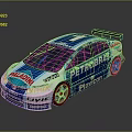Blue And White CIVIC Race Car Featuring PETROBRAS Logo Number 7 Body Design