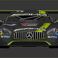 Mercedes BRABUS Racing Car with Green Stripes Rear Wing and Racing Numbers