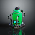 Futuristic Green Sci Fi Mechanical Container With Pipes Support Base And Glowing Accents 3d model
