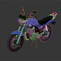 Blue Commuter Motorcycle with Black Seat Rear Rack Simple Design for Practical Daily Use