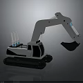 Modern Tracked Excavator Construction Vehicle With Front Bucket And Operator Cab