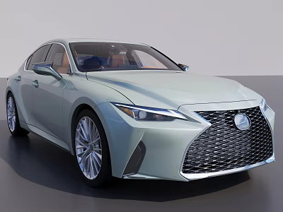 Lexus Light Blue Sedan With Modern Exterior Design Grille And Alloy Wheels 3d model