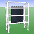 Modern Bathroom Cabinet Rack With Chrome Metal Frame And Black Panels