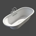 Modern White Bathtub with Chrome Faucet and Sleek Contemporary Design