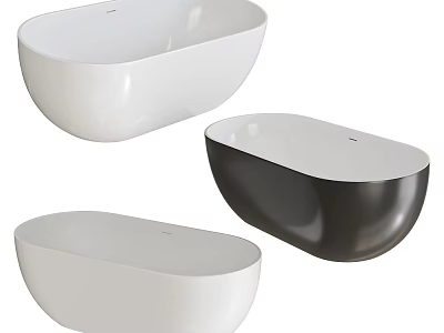 Stylish Bathtubs With Different Shapes And Finishes 3d model