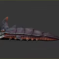 Fictional Mythical Creature Character With Sharp Teeth Red Eyes Armored Body And Claws