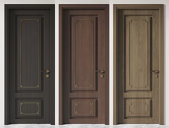 New Chinese Style Flat Door Single Door 3d model