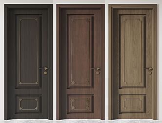 New Chinese Style Flat Door Single Door 3d model