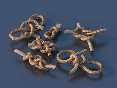 Handmade Decorative Rope Knots For Household Accessories With Natural Material Designs 3d model