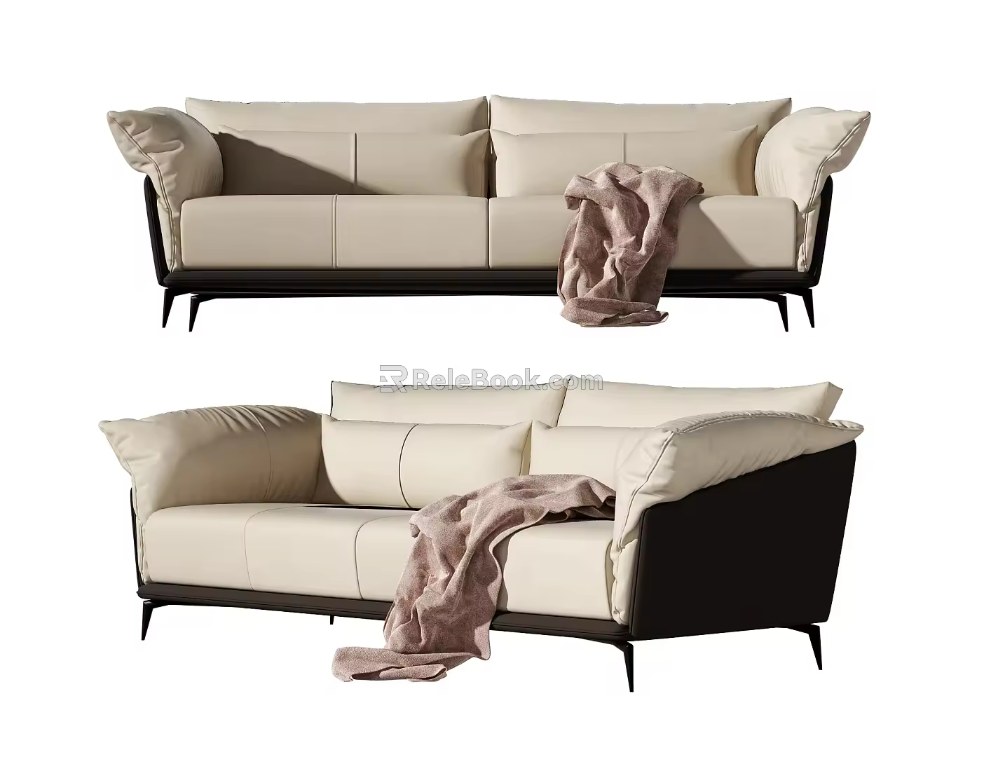 Modern double sofa 3d model