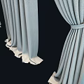 Elegant Gray Textured Curtains Draped And Tied Back Design For Modern Home Decor