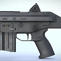 Black Modern Tactical Shotgun With Detachable Magazine And Ergonomic Grip Design