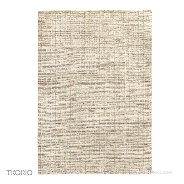 Beige Square Rug With Grid Pattern Woven Texture For Modern Home Decor 3d model 