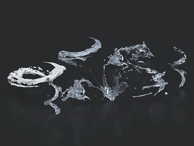 Stunning Garden Ornament Featuring Artistic Water Splash Design Elements And Details 3d model