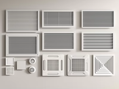 Different Styles Of Air Conditioner Vents 3d model