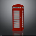 Red Telephone Booth Iconic British Architecture With Classic Design And Glass Panels