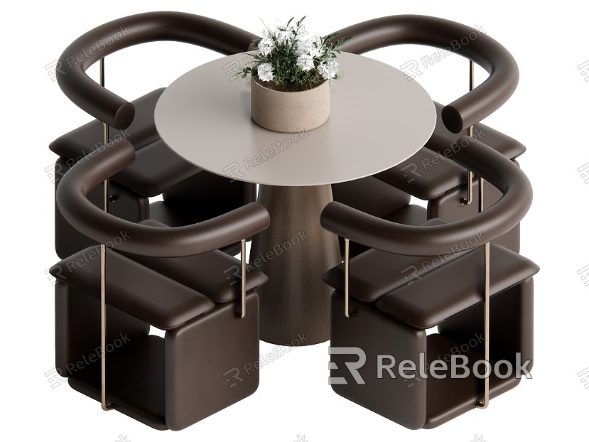 Modern leisure table and chair combination model