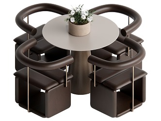 Modern leisure table and chair combination 3d model